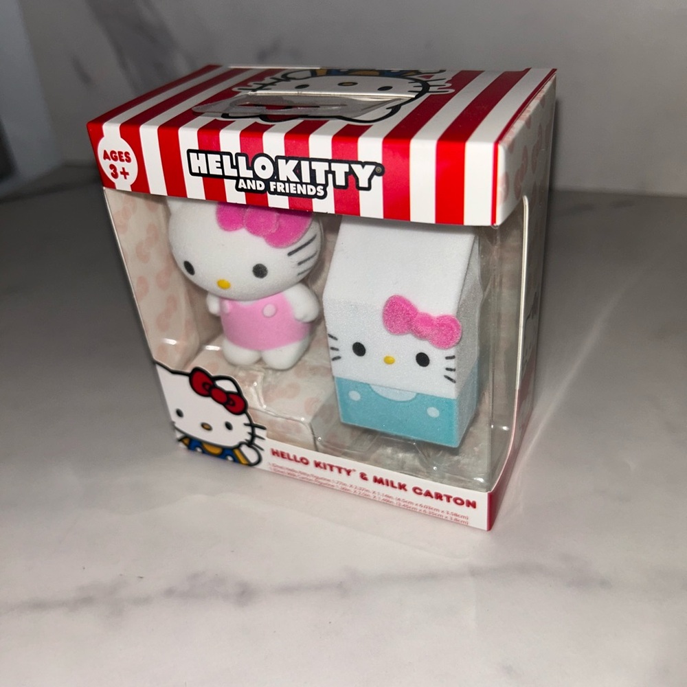 Hello Kitty Pink and Blue Plush Doll Set Mini Milk Carton 2 in 1